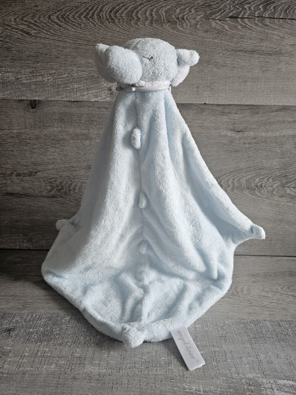Angel Dear Blue Elephant Lovey Lovie Baby Security Blanket Plush Knotted